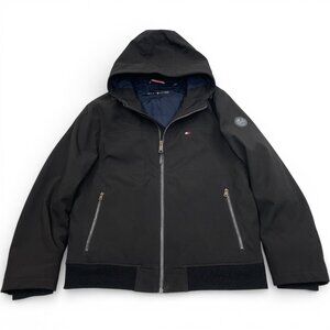 Tommy Hilfiger Soft Shell Hooded Insulated Black Winter Jacket Men's XL